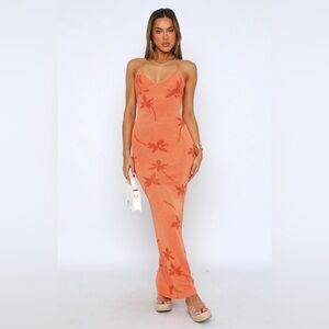 White Fox Trust Issues Orange Maxi Dress